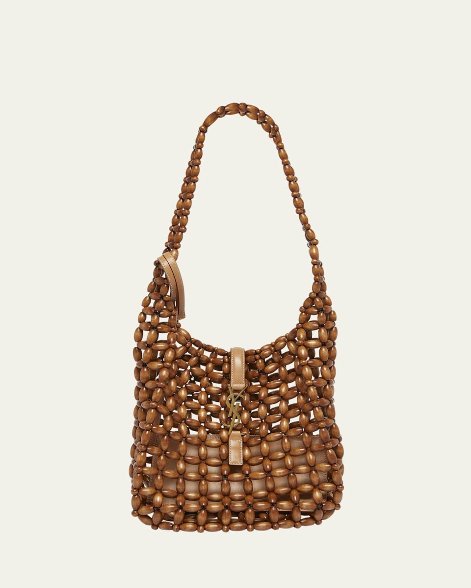Le 5 A 7 YSL Beaded Wood Hobo Bag